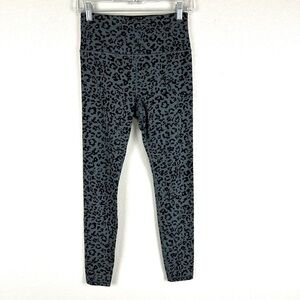 Athleta Gray Black Cheetah Elation High Rise Athleisure Tights Leggings Small